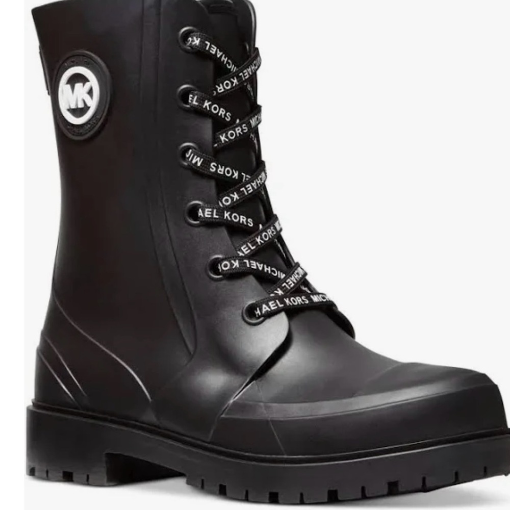 Michael Kors Black Logo Combat Boots